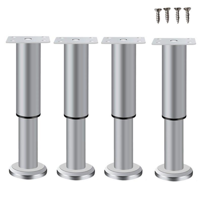 4Pcs Adjustable Height Table Legs Alloy Furniture Support Telescoping Furniture Leg For Bedside Sofa Table Cabinet