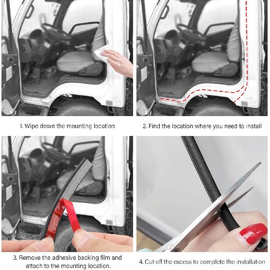 19.68Ft D-Shape Car Rubber Seal Strip,Automotive Weather Stripping For Sealing Door Hood Trunk Window,Self-Adhesive Soundproof Car Door Seal Strip