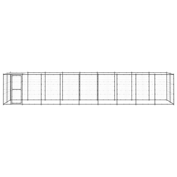VidaXL Chenil Extérieur Acier avec Toit 21,78 m² Enclos Niche Cage pour Chiens 3082296