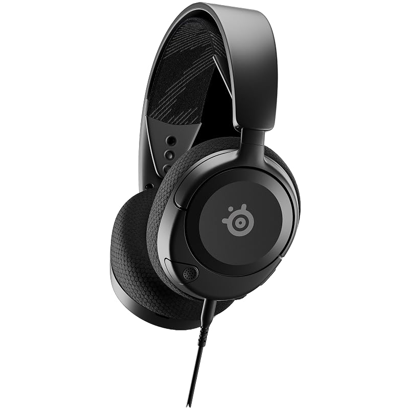 SteelSeries Arctis Nova 1 Gaming Headset, 40mm Wired, Compatible with PC, PS5, PS4, and Switch, Lightweight (236g), AI Noise Cancelling Microphone,