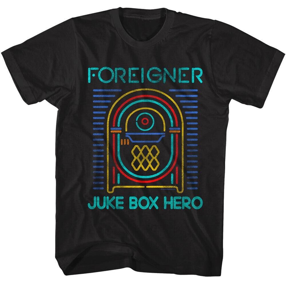 Foreigner Neon Juke Box Hero Men s T Shirt Vintage Rock Band Album Concert Tour Unisex T-Shirt S