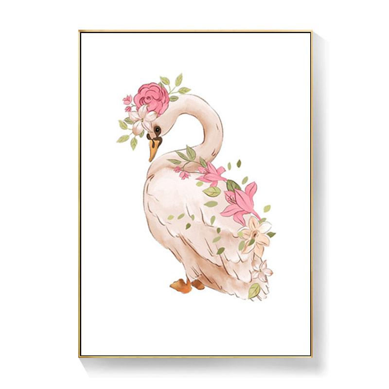 

Лебедь, кролик, цветок, настенная живопись, холст, картина, балетная девочка, детские фотографии, индивидуальное имя, скандинавские принты и постеры для декора комнаты для девочек A4 21x30cm No Frame