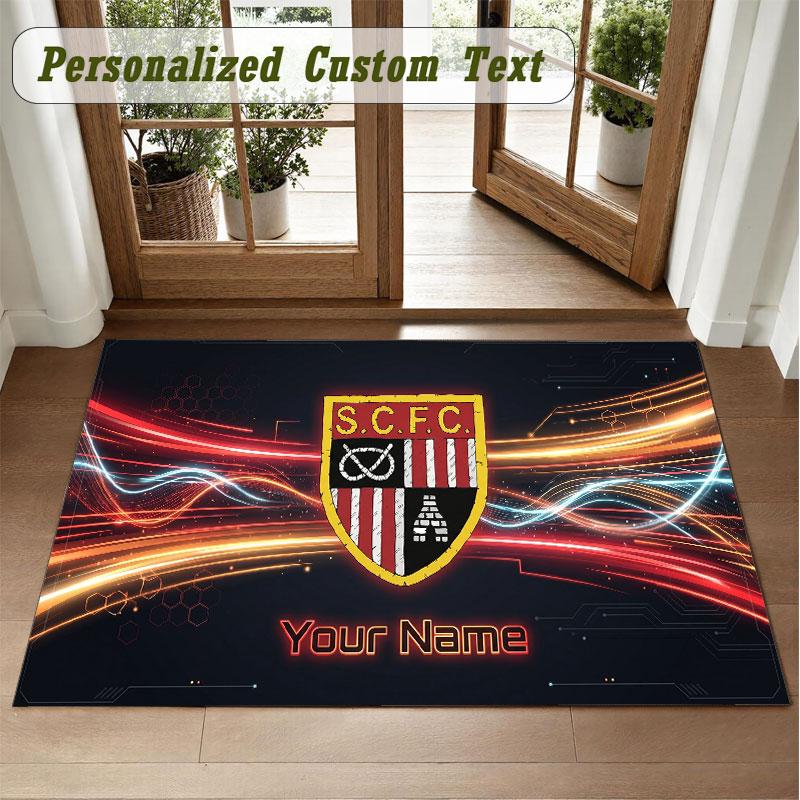 Crystal Velvet Square Rug Custom NameStoke City FC Pattern Non Slip Home Floor Decor Rug