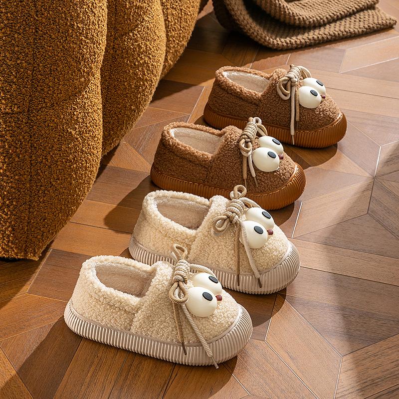 Cute Cotton Shoes Winter 2025 New Indoor Home Bag Heel Warm Plush Shoes Lightweight Soft Sole