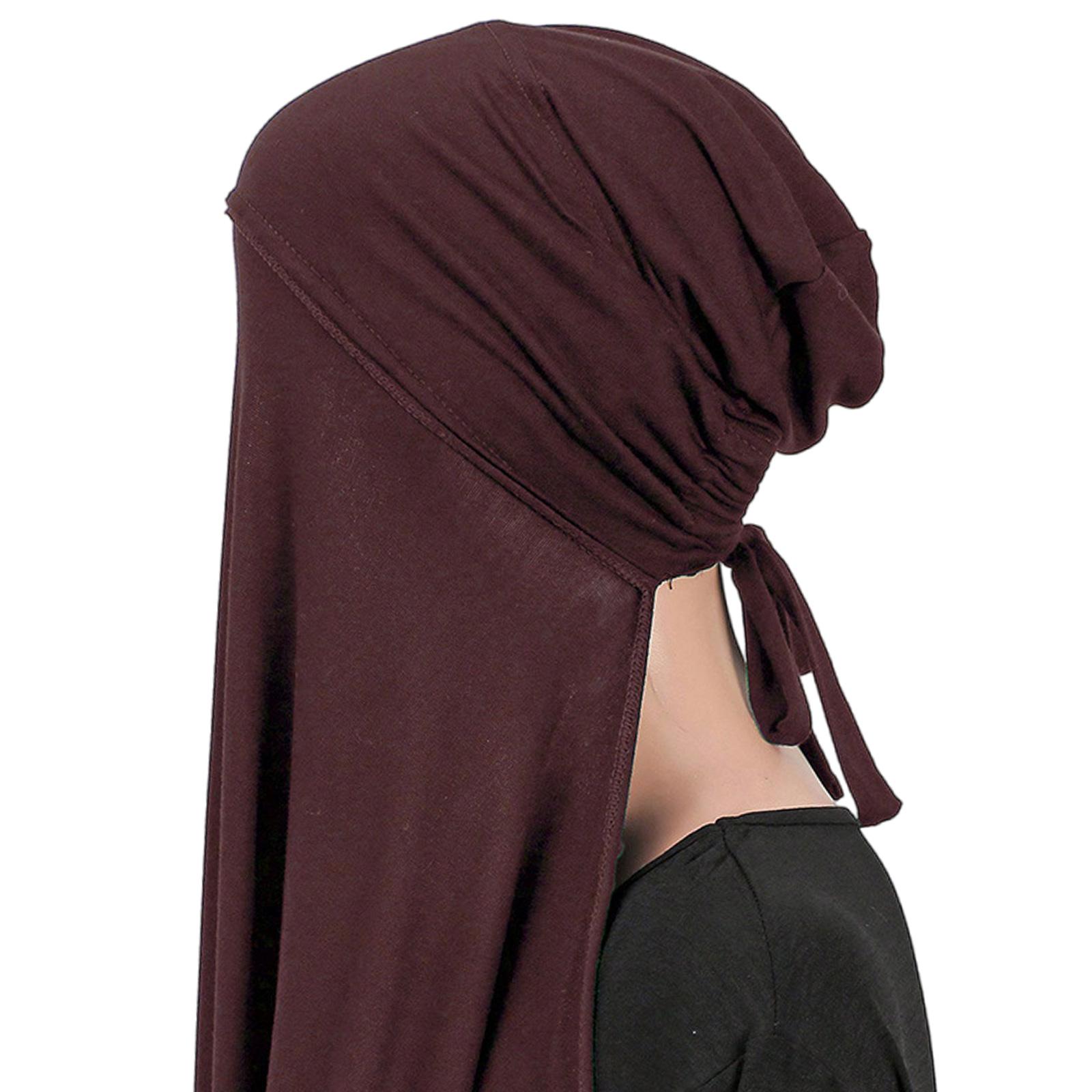 

Многофункциональный хиджаб-шаль из мягкой полиэстеровой ткани, малайский головной платок, длинный головной убор для официального случая и повседневной носки 170x55см кофейный