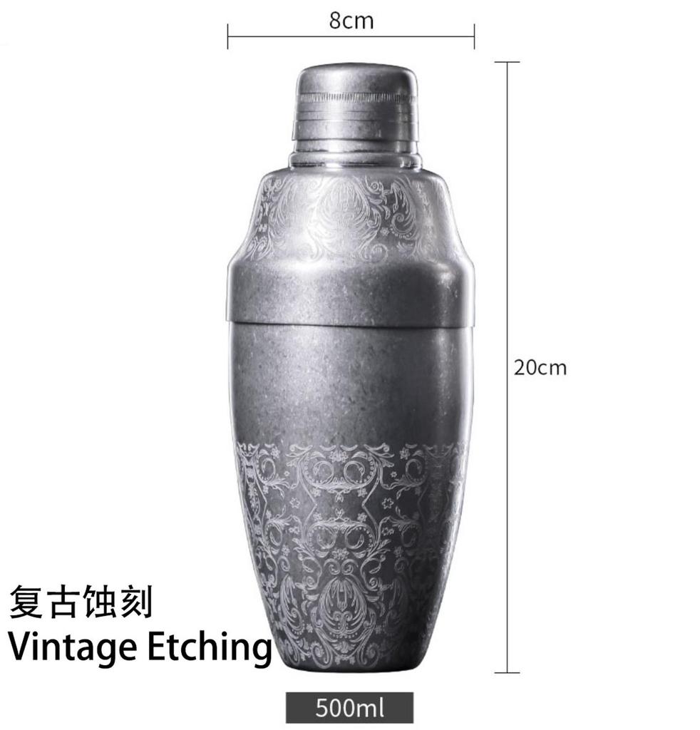 500ml 3-Piece Stainless Steel Cocktail Shaker Bar Shaker Bar Tools