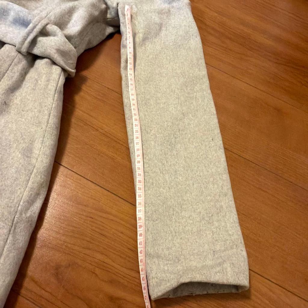 Used Long coat with belt light gray