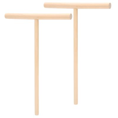 2Pcs TShaped Espalhador de massa de panqueca de madeira Espalhador de crepe Espátula para uso na cozinha
