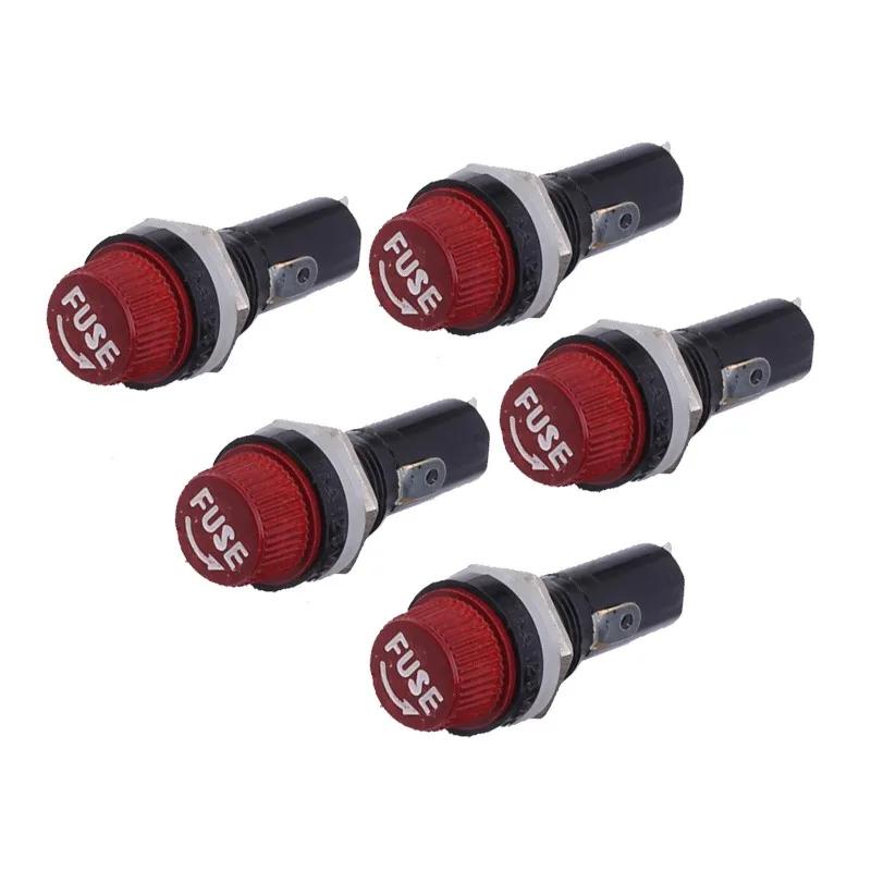 5 Stück 5x20 6x30mm Sicherungshalter Schwarz Versicherungsschlauchfassung Sicherungshalter 10A 250V AC 15A 125V AC Für 5*20 6*30MM Versicherungspanel