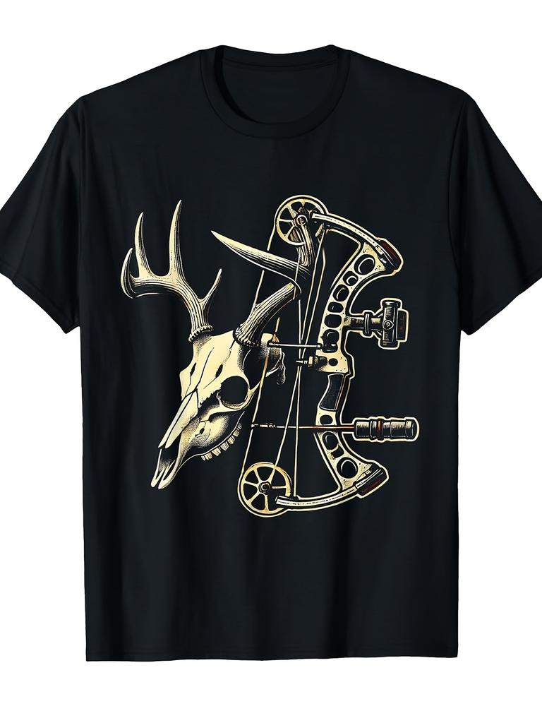 Archery Bow Hunter Deer Mule Elk Bow Hunting Accessories Design100 Cotton Oneck Short Sleeve Casual Printed Mens Tshirt