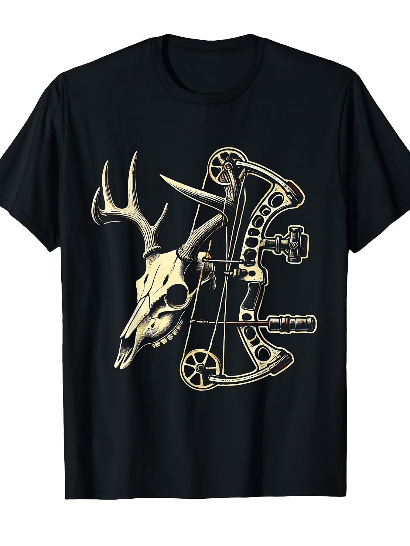 Archery Bow Hunter Deer Mule Elk Bow Hunting Accessories design100 cotton Oneck short sleeve casual printed mens Tshirt S