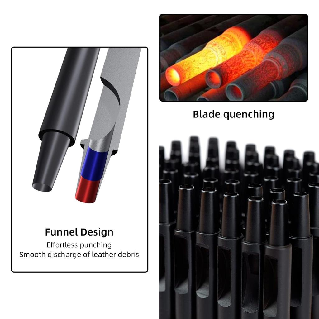 WUTA 10-Piece Hole Punch Set, Round Hole Punching Tools (0.5mm-5mm)