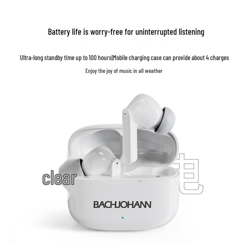Bach Johann T6 Smart Noise Cancelling True Wireless Bluetooth 5.3 Earbuds