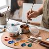 Dubbele Kamer Olieketel met Deksel Metalen Schildermedium Beker Olieverfpot Olieverf Creatie