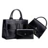 Fashion Crocodile Pattern Handbag Set with Square Buckle