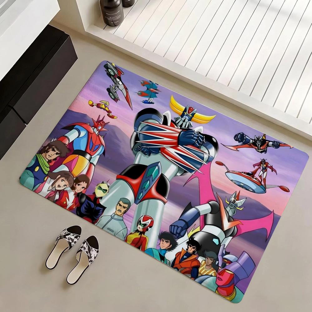 Felpudo Eco Franela Felpudo Antideslizante Inodoro Interior Suave Felpa Corta Alfombra de Piso Anime U-UFO Robot Goldrake