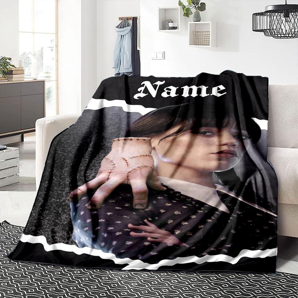Custom Name Musician Purple Frame Party Blanket For Couch Bed Plush Cozy Fuzzy Blanket Super Soft Warm Blankets For Fall And Winter 0916164
