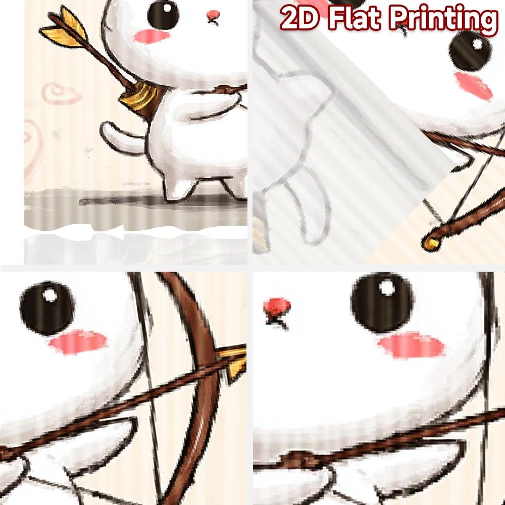 2D flat printing 2pcs Window Treatment Curtains Cute cat cupid bow Digital Printed Polyester Drapes Festive Wall Decor Use for