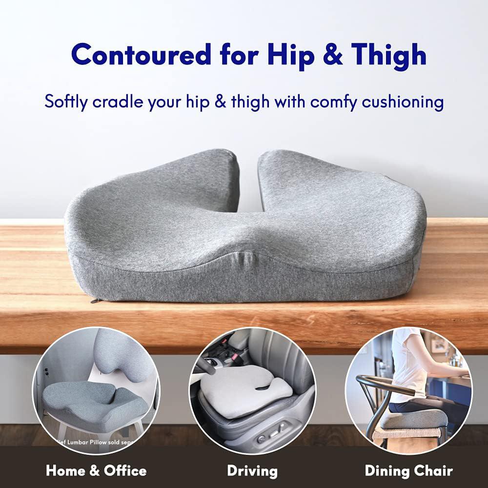 Ergonomic Memory Foam Lumbar Support Cushion for Long-Term Sitting and Posture Improvement