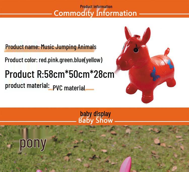 Extra velký tlustý nafukovací hudební skákací kůň pro děti - Provedení proti výbuchu