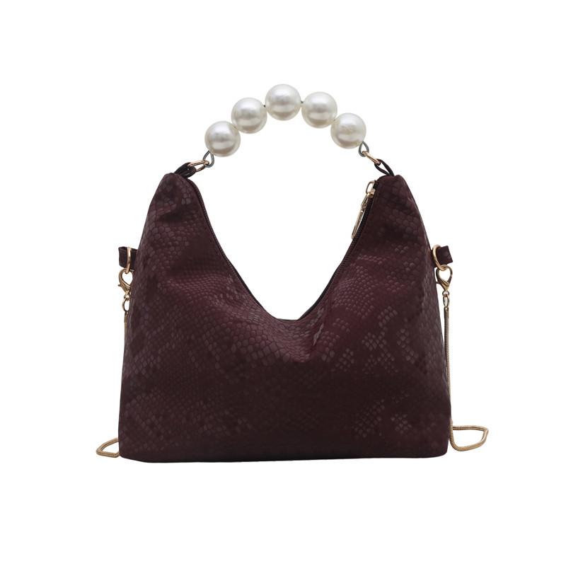 New chain aesthetic casual temperament simple dumpling bag summer pearl handbag shoulder messenger bag women's bag