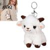 Cute Animal Key Clip Plush Sheep Keychain Soft Stuffed Bag Charm with Metal Ring New Year Gift for Kids Backpacks and Keys Cartoon Lamb Pendant