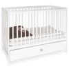 Berço de madeira 2 em 1 para criança com gaveta + sofá-cama - 120x60 cm branco