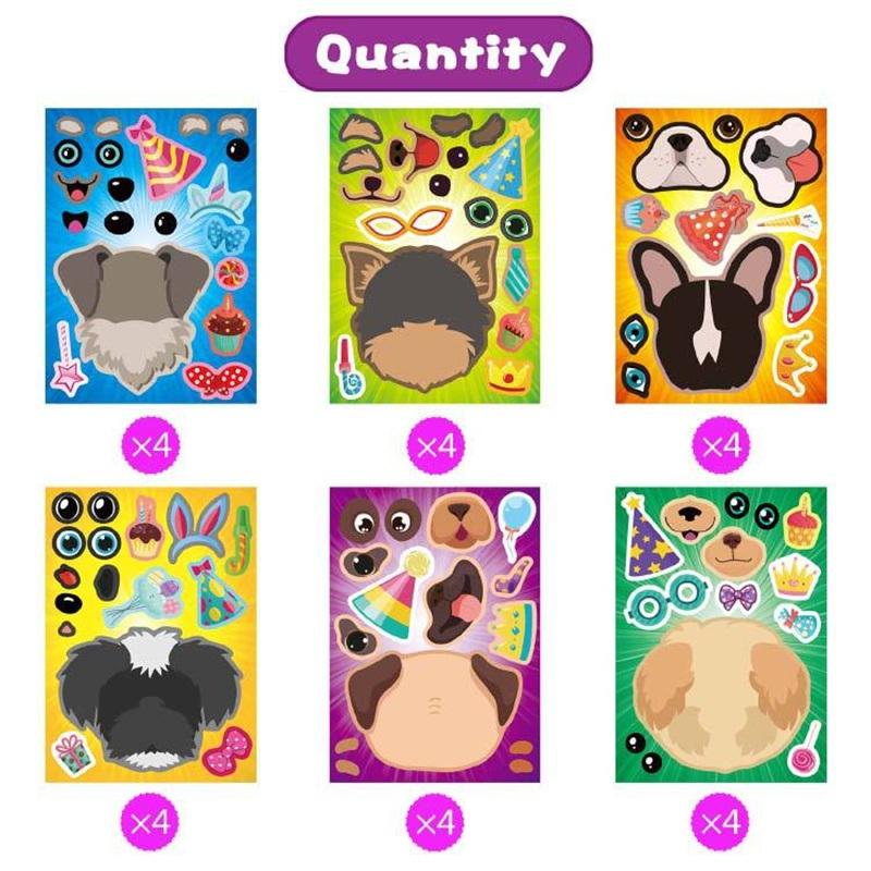 

Children s Cartoon Bee DIY Puzzle Stickers Face Changing Stickers Decoration School Parties Make Own Dog Stickers