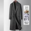 Cappotto Lungo da Uomo in Misto Lana Lunghezza Ginocchio Doppio Petto Caldo Casual Invernale Autunnale Cappotto Gioventù