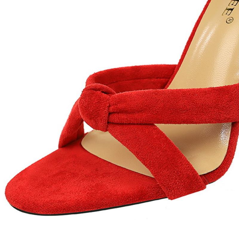 Fashion cross-tie Satin Women Sandal Pointed Toe Ankle strap Slide Sandal Fashion Comfort Banquet belt Buckle super high heel Dress Shoe