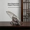 Hollow Out Metal Cicada Figurine Craft Ornament Delicate Wings Desktop Home Decor Living Room Shelf Display Party Gifts