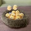 Yellow Plush Chicken Toy Simulation Hen Chick Family Plush Toys Hen Shape Plush Toy  Decor