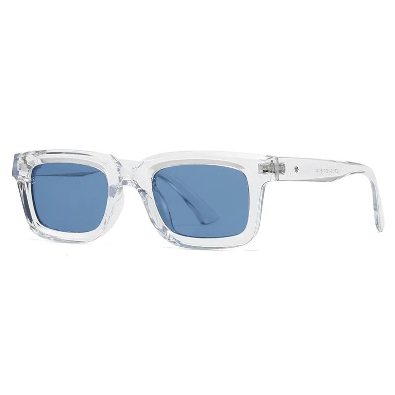  New Square Sunglasses Women Fashion Candy Color Blue Shades UV400 Retro Rivets Men Sun Glasses