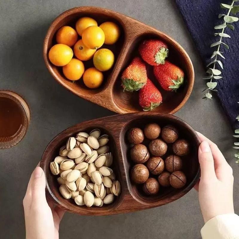 Solid Walnut Wooden Bowl – Creative Salad & Fruit Bowl for Home Storage & Decor