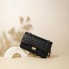 Genuine Leather Quilted Chain Crossbody Bag - Elegant Small Square Shoulder Bag
