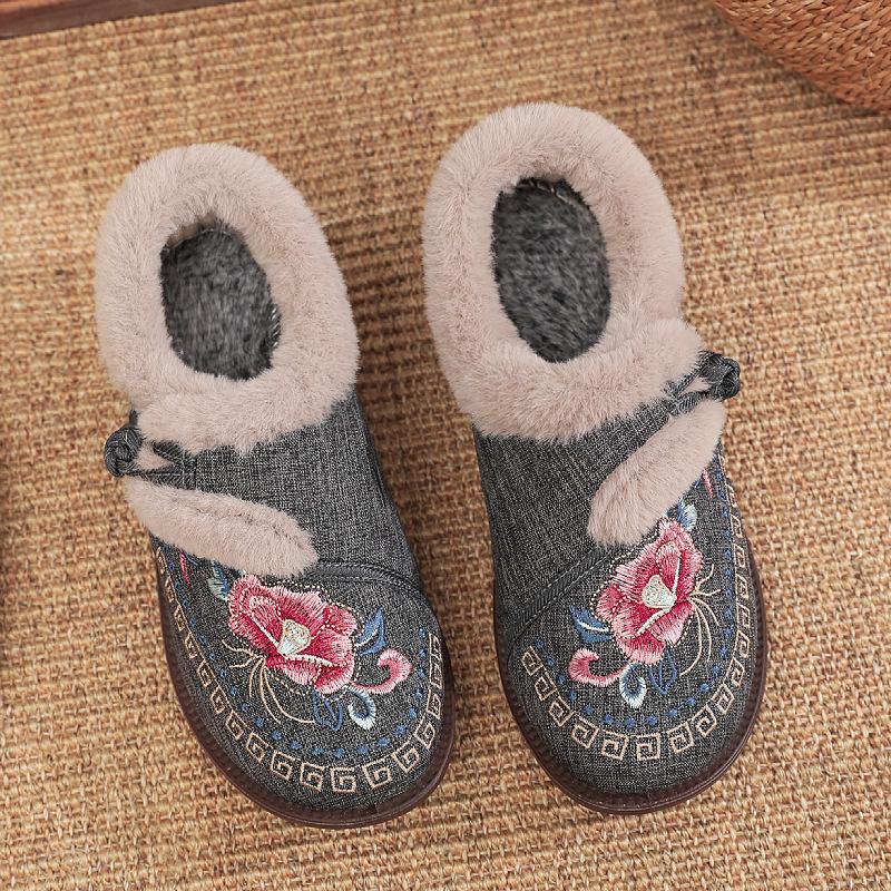 

Зимние новые старые пекинские тканевые туфли с флисовой подкладкой, утолщенные, для мам, на одной педали, женские хлопковые туфли, нескользящие, теплые, хлопковые туфли для пожилых 41