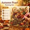 Fall Theme Pearl Painting Kit Sparkling  Beaded Canvas Art 5D Gem Art Craft Kit  For Adults