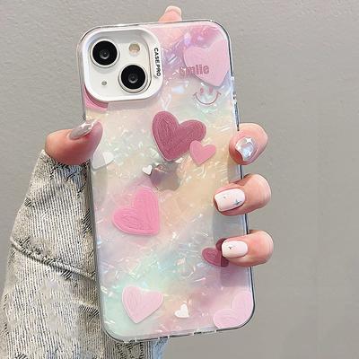 Sweet Cool Girl Shining Shell Love Heart Case For Iphone 13 14 11 12 Pro Max 14promax Shockproof Phone Cover