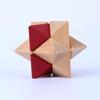 Two-Color Three-Way Luban Kongming Lock: Children's Early Education Beechwood Puzzle Toy