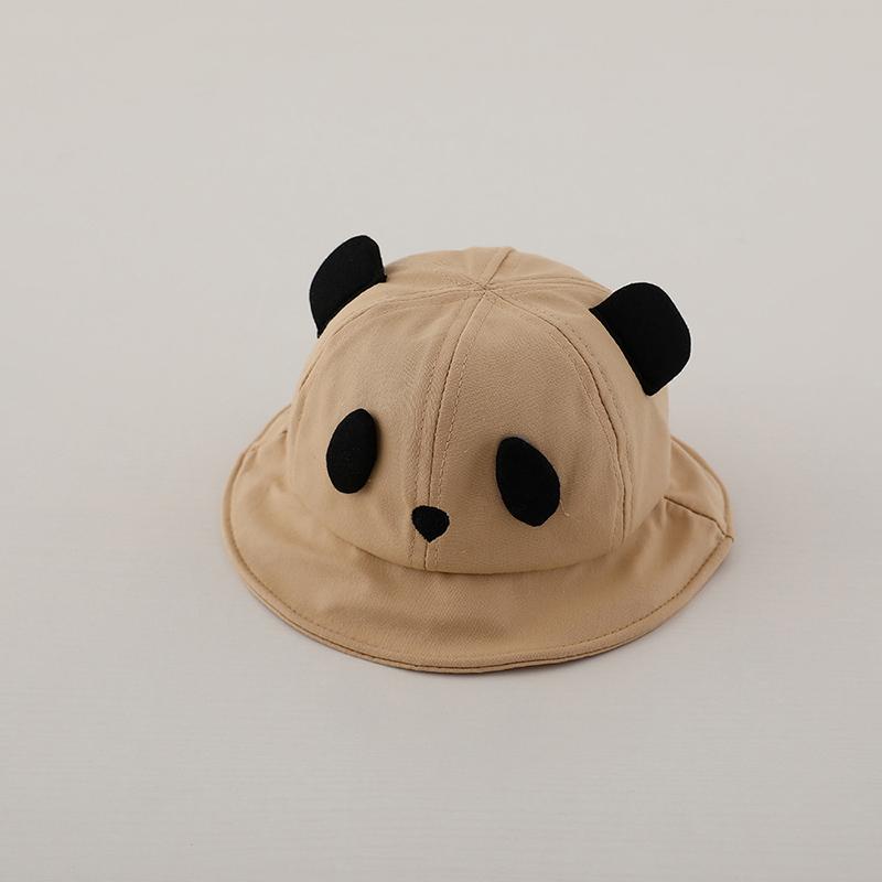 Niedlicher Panda-Baby-Beckendeckel, Farbe Patchwork, Kinder, Sonnenschutz, Fischerhut, Cartoon, Kinder, Baumwolle, atmungsaktiv, Visiere, 6–18 M, Jungen und Mädchen