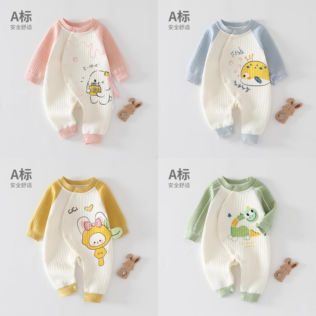 Baby Warm Fleece Baby Romper With Cartoon Animals Print Design For Winter And Autumn Newborns Baby Clothes