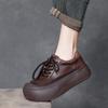 Fashion 4cm Cow Suede Genuine Leather Women Mary Jane Round Toe Flats Comfy Shoes Elthnic Retro Loafer Spring Platform Wedge Rubber