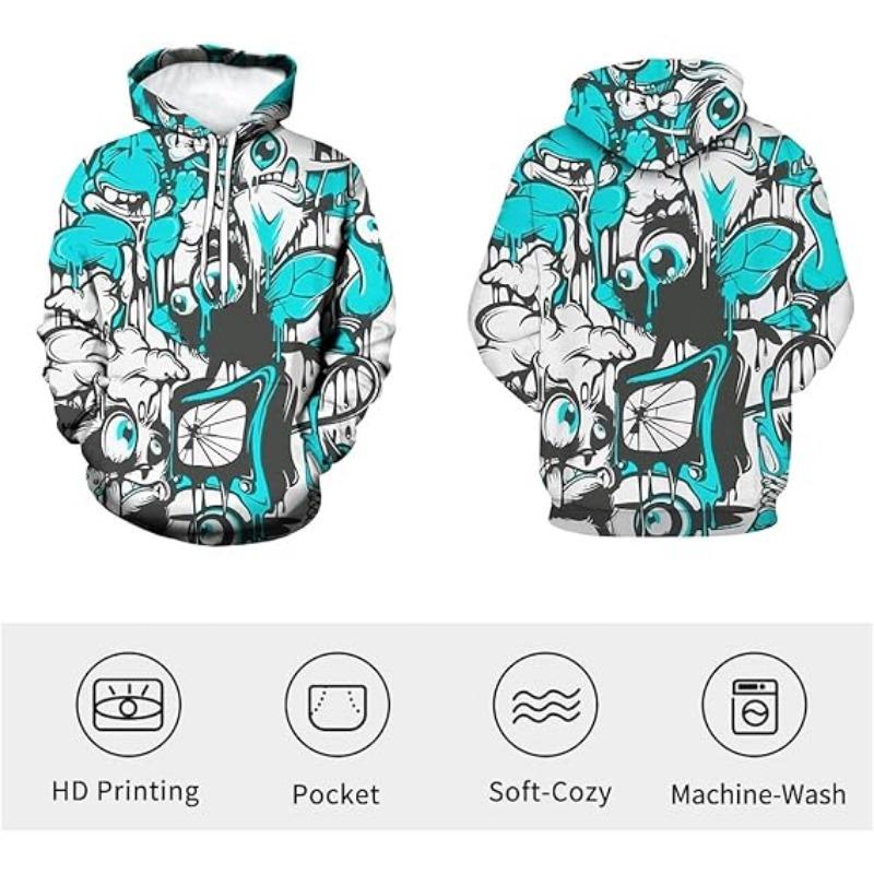 Móda Novinka Hip-Hop Graffiti Potisk Pánské Mikiny s Kapucí Pulovr Unisex Jaro a Podzim