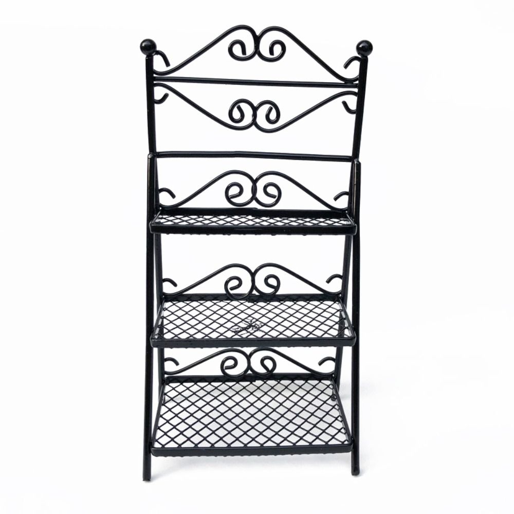 

Садовое украшение Кукольный домик Подставка для цветов Сцена Модель Миниатюрная железная стойка Мебель Полка для обуви 2