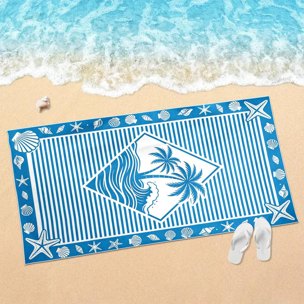Color Blocking Diagonal Stripe Splicing Beach Towel, Ultra-fine Fiber Absorbent Bath Towel, Swimming Pool Special Large Towel