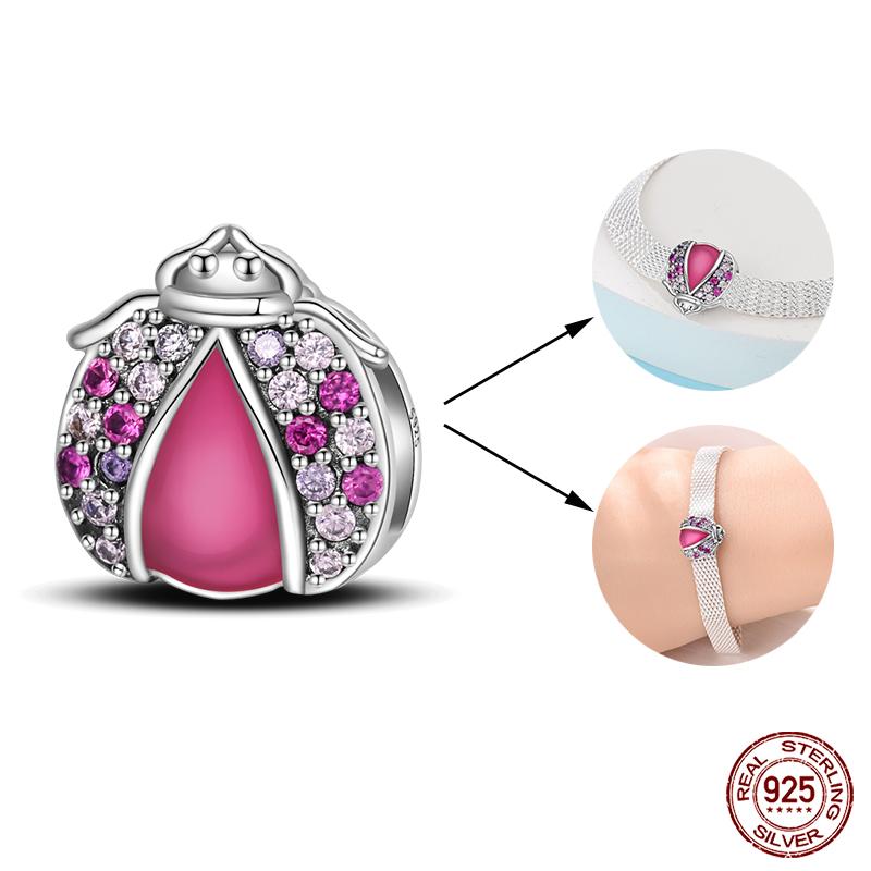 925 Silver Double Lucky Clover Guardian Lotus Flat Beads Fit Qikaola 925 Bracelets Fine DIY Jewelry For Women