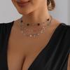 Retro Dark Style Star Sequin Three-Layer Necklace - European & American Inspired Light Luxury