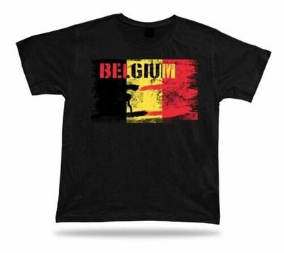 Belgische Flagge Stadtplan T-Shirt Bären Ein Löwe Einigkeit Macht Stark