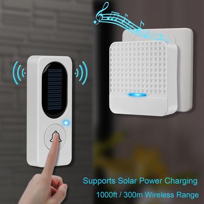 Max 300m Long Range Solar Power Wireless Waterproof IP65 Doorbell With Transmitter+ EU Plug Receiver Door Bell Kit