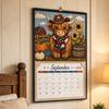 Crafting Project for Adults Highland Cow Farmhouse Calendar DIY Kit 12 Months, Handmade Monthly Decorative Wall Planner Paper And Cloth Craft